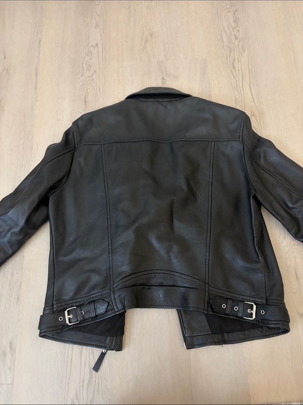 Zara 100% Sheep Leather Moto Jacket - Picture 7 of 12